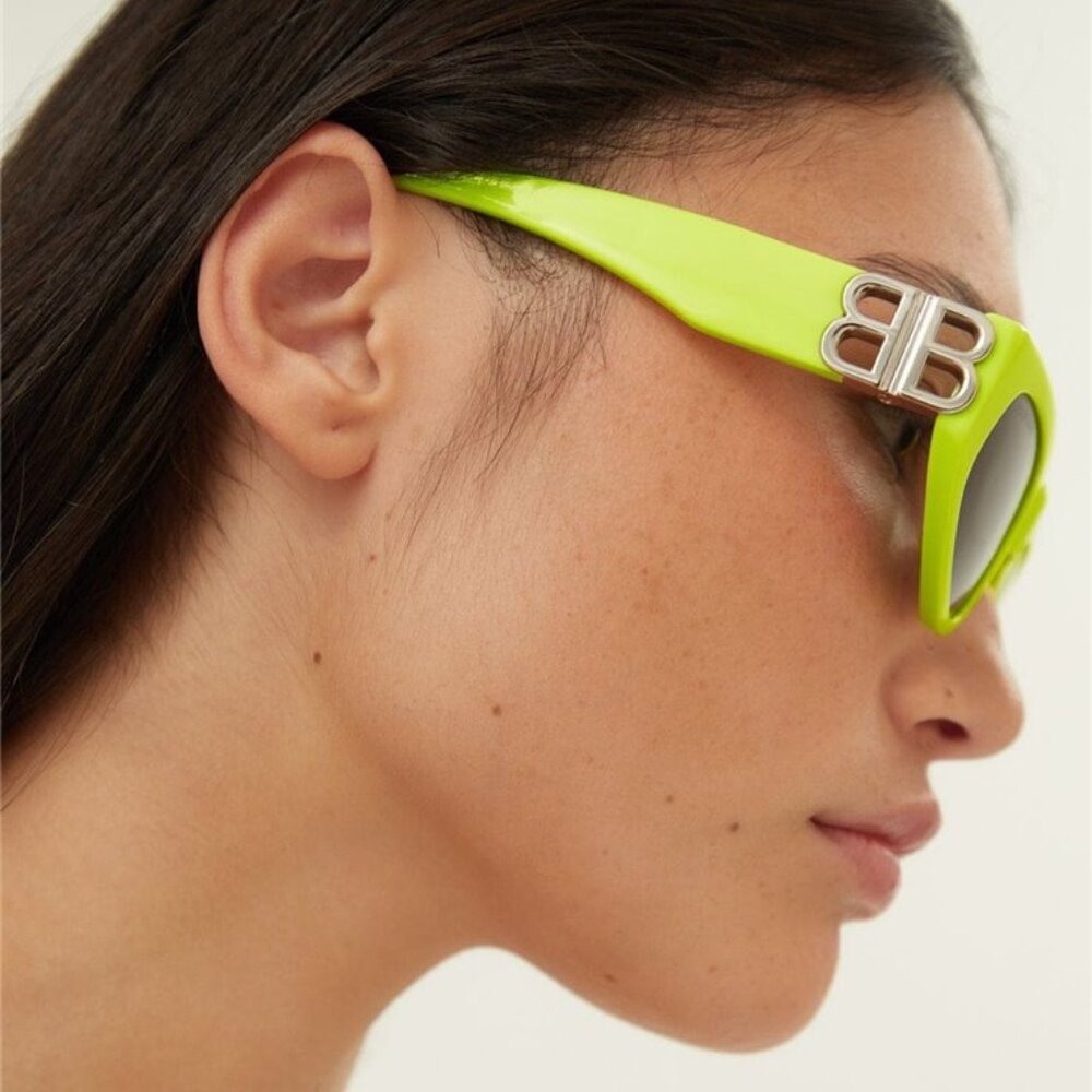 NEW BALENCIAGA YELLOW CAT-EYE BB SUNGLASSES BB0095S 007 - Picture 5 of 6